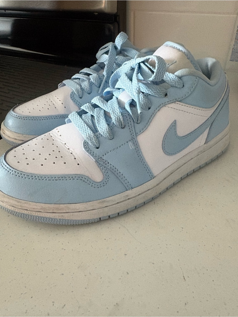 Nike Women’s Low-Top Sneakers in Light Blue and White